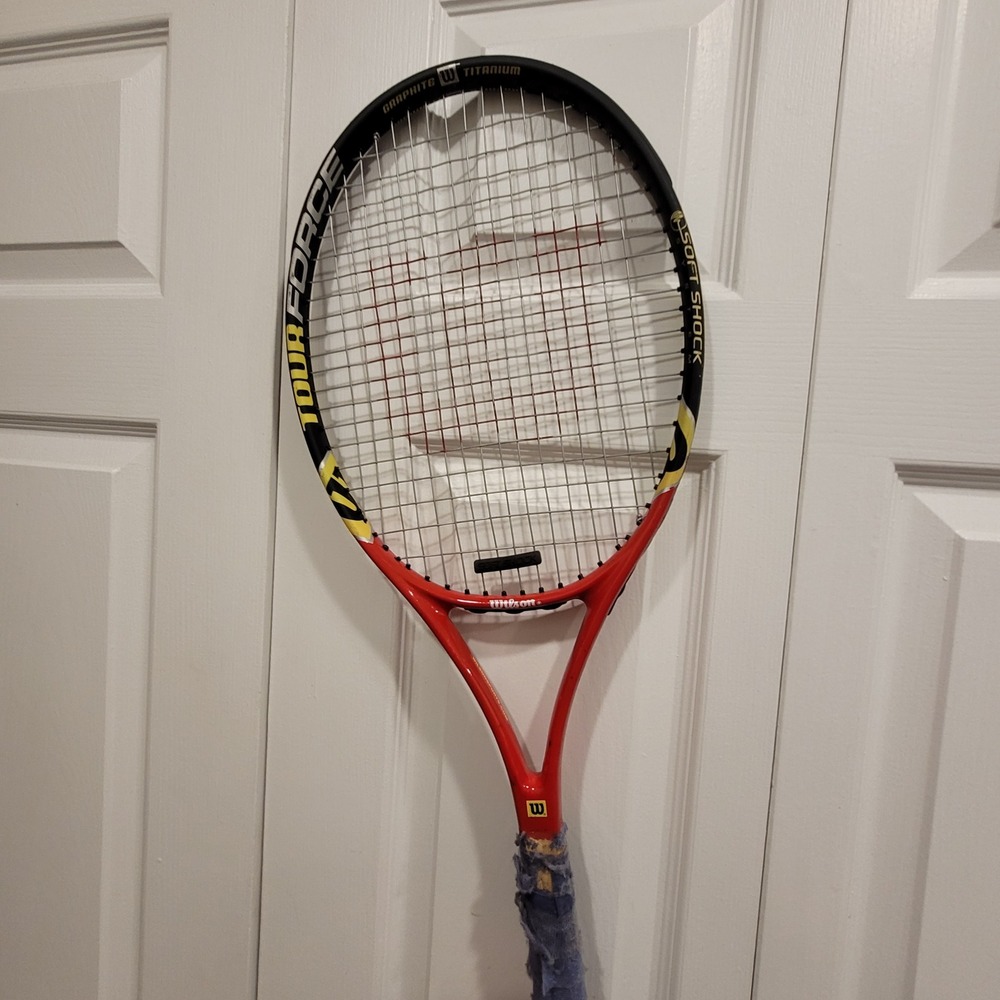 Wilson Tour Force Tennis Racquet Graphite Titanium Soft Shock Red Black Yellow